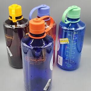 Nalgene 32oz Small Mouth Water Bottle Lot of 4 Mixed Colors BPA Free Made in USA